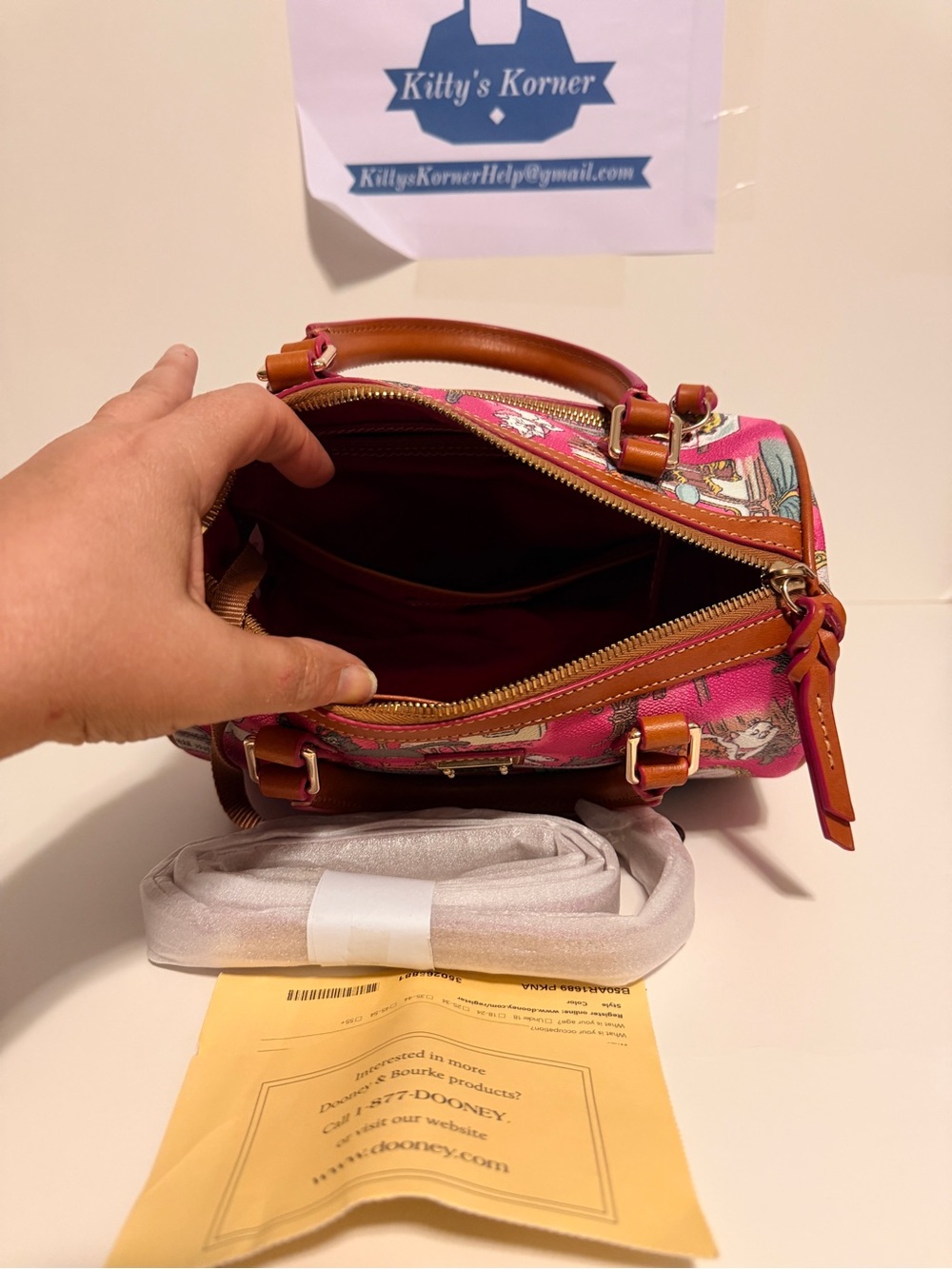 Dooney & Bourke Disney’s Collection Aristocats Pink Satchel Handbag - Picture 7 of 7